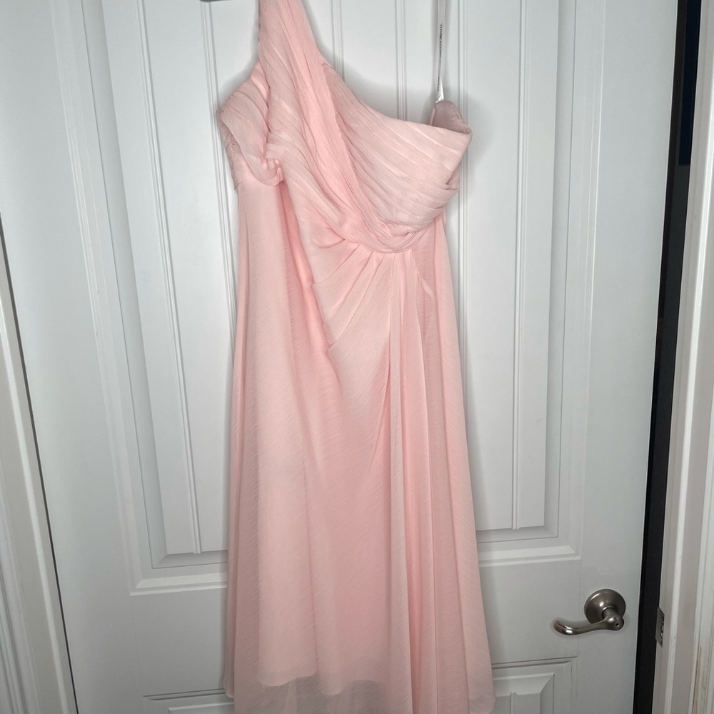 David’s Bridal Short One Shoulder Chiffon Dress